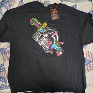 Men's 2XL Black Cat T-Shirt - BRAND NEW WITH TAG